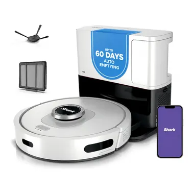 Shark AI Ultra robot vacuum with its self-emptying base